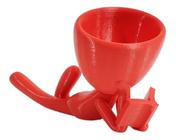 Vaso Decor Leitor Estudante Robert Plant Para Suculentas Vermelho 15 cm