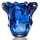 Vaso Decorativo Cachepot Cristal Murano Enfeitar - Turim Azul Safira - Cristais Tavares