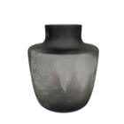 Vaso Decorativo Cinza Fosco 29X25X25Cm Vidro Mesclado