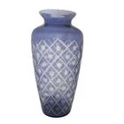 Vaso Decorativo com Detalhes em Vidro Azul