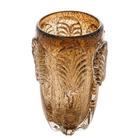 Vaso Decorativo de Vidro Murano Leaf Marrom 25cm Lyor
