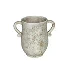 VASO DECORATIVO EM CERAMICA BRANCO RUSTICO - 26,5cm - BTC