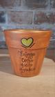 Vaso decorativo em cerâmica para plantas, com mensagem afetiva - Entrego Confio Aceito Agradeço