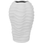 VASO DECORATIVO ENFEITE CASA 21x13x13cm CERÂMICA BRANCO