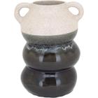 Vaso Decorativo Enfeite Casa Cerâmica 22x16x16cm Cinza