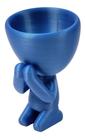 Vaso Decorativo Orando Rezando Robert Plantas Suculentas Azul Metalizado 13 cm