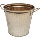 VASO DECORATIVO PARA PLANTAS FLORES METAL LATÃO ACOBREADO GRANDE COM ALÇA (17x15cm)