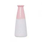 Vaso decorativo porcelana rosa/cinza 8x18cm