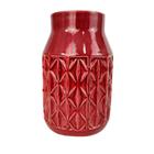 Vaso Decorativo Vermelho Enfeite 23X14Cm Decoração Rustico G - Inigual