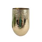 Vaso Dourado De Metal 28X18X18Cm Martelado Decorativo