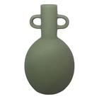 Vaso em ceramica com alca iii verde - 24,5cm