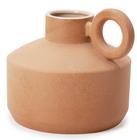 VASO EM CERAMICA MARROM GEOMETRICO 27cm - Mart