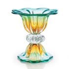 Vaso Em Cristal Murano Esmeralda Assinado São Marcos 34Cm