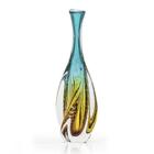 Vaso Em Cristal Murano Esmeralda E Âmbar - São Marcos 49cm