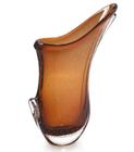 Vaso Em Cristal Murano Marrom São Marcos 47x30x10cm