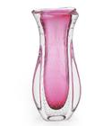 Vaso Em Cristal Murano Rosa São Marcos 33x14x14cm