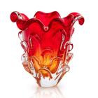 Vaso Em Cristal Murano Vermelho E Âmbar - São Marcos