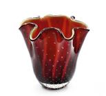 Vaso Em Cristal Murano Vermelho - São Marcos 23cm