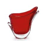 Vaso Em Cristal Murano Vermelho São Marcos 29,5x30,5x14cm