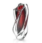 Vaso Em Cristal Murano Vermelho São Marcos 34x15x15cm