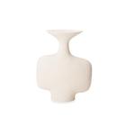 VASO EM POLIRESINA OFF WHITE RUSTICO GEOMETRICO 29,5cm