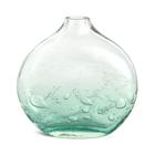 Vaso em vidro azul com detalhes em gotas mart 20,5cm