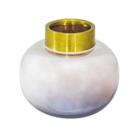 Vaso Esfera Maior Bocal Dourado Fino Acabamento