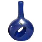Vaso Estilo Cantil Vazado em Cerâmica de Mesa Decorativo - Azul Royal
