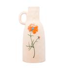 Vaso garrafa decor de ceramica flor laranja trento wolff