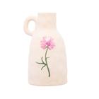 Vaso garrafa decorativo de ceramica flor roxa trento wolff