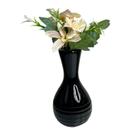 Vaso garrafa preto moderno de cerâmica com arranjo floral