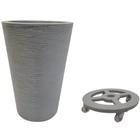 Vaso Grande 55cm Redondo De Polietileno E Suporte Com Roda Para Plantas E Flores - Alpe & Aritana