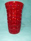 VASO JARRA CACHEPO PRIMAVERA ACRILICO TRANSPARENTE/VERMELHO 22cm unidade