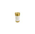 Vaso Maior Metal Dourado Base e Borda Marmore Luxo