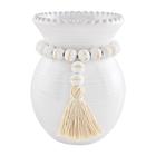 Vaso Mud Pie Beaded Ceramic Ceramic White 6,5x5cm