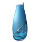 Vaso Murano Decorativo Azul Brilhante Com Fosco 40 X 15