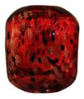 Vaso Murano Decorativo Vermelho Preto Bicolor 19,5 X 17