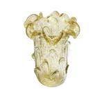 Vaso Murano Italiano Pigmentos Creme Relevo Lapidados Borda - LUXdécor