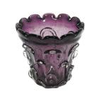 Vaso Murano Italiano Violeta Roxo Relevo Decorativo Luxo