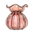 Vaso Murano Vidro Italy Purpura e Rose 10x11cm Wolff