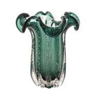 Vaso Murano Vidro Italy Verde Esmeralda 19x24cm Wolff