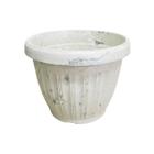 Vaso Para Plantas Grego Marmorizado Redondo 2,2Litros Branco - Ariplas