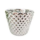 Vaso Prata 7X8X8Cm Cachepot Decoração Bolinha - Inigual