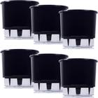 Vaso Raiz Auto Irrigável Grande N4 Preto Temperos Kit 6 Pcs