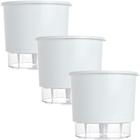 Vaso Raiz Autoirrigavel Grande 21X18 Branco Flores Kit 3 Pcs