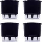 Vaso Raiz Autoirrigavel Grande 21X18 Preto Flores Kit 4 Pcs