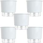 Vaso Raiz Autoirrigavel Médio 16x14 N3 Branco Flores Kit 5pc