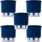 Vaso Raiz Autoirrigavel Médio N3 Azul Escuro Flores Kit 5 Pc