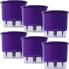 Vaso Raiz Autoirrigavel Médio N3 Roxo Flores Kit 6 Unidades