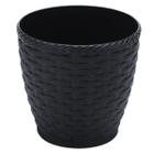 Vaso Rattan Redondo Médio (10L) Preto Injeplastec